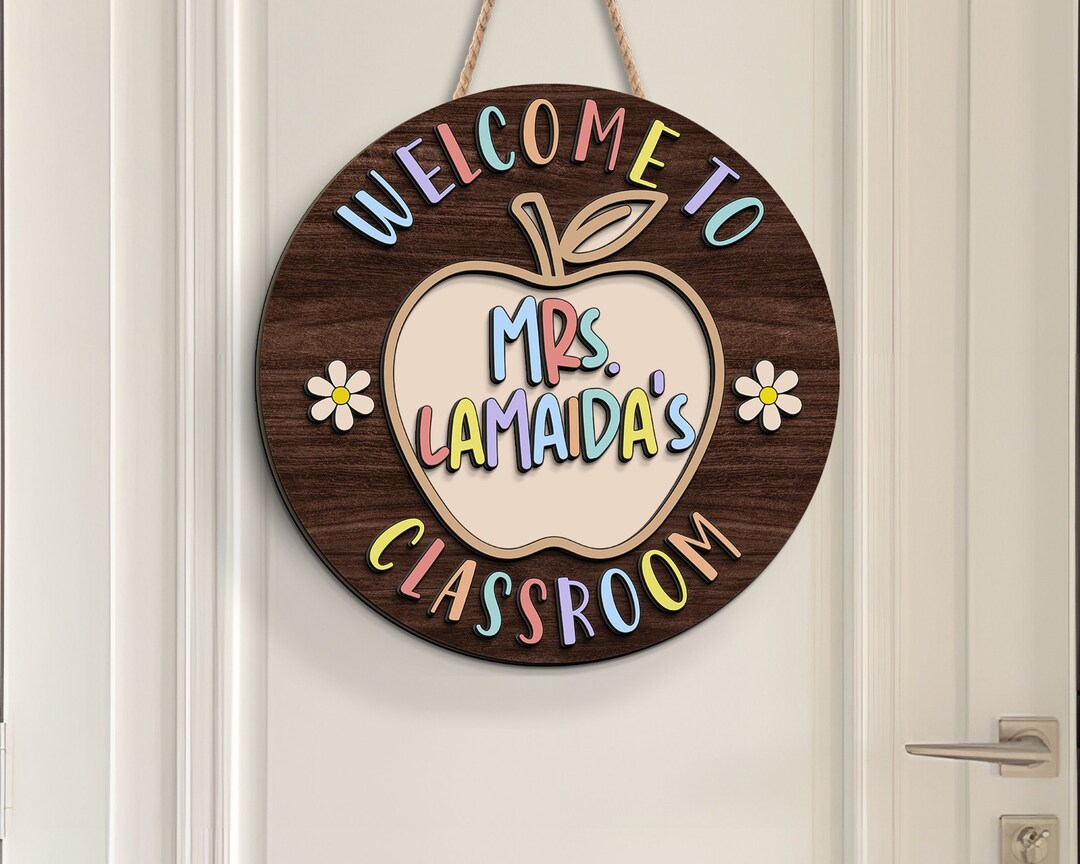 Custom Teacher Door Sign: 3D Classroom Decor, Back to School Gift - Etsy