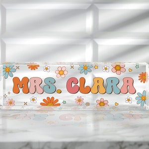 Teacher Gifts Personalized, Teacher Desk Name Plate, Custom Teacher Sign, Teacher Appreciation Gift, Groovy Teacher Name Sign, Teacher Gift image 8