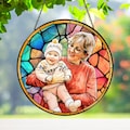 Personalized Grandma Portrait Suncatcher: Stained Glass Window Hanging