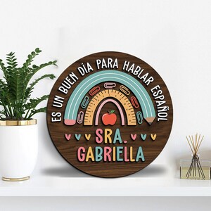 Personalized Spanish Teacher Door Hanger, Back to School Gift image 4
