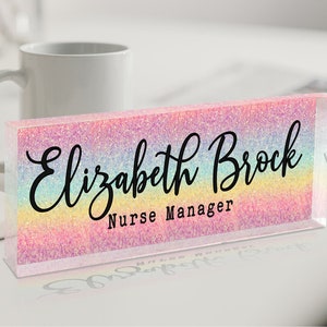 Custom Desk Name Plate, Office Desk Decor, Desk Name Sign, New Job Gift, Personalized Gifts For Coworker, Desk Acrylic Plaque, Office Decor