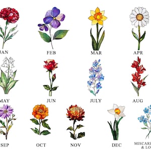 Personalized Grandma's Garden Acrylic Suncatcher: Stained Glass Flower Window Hanging image 4