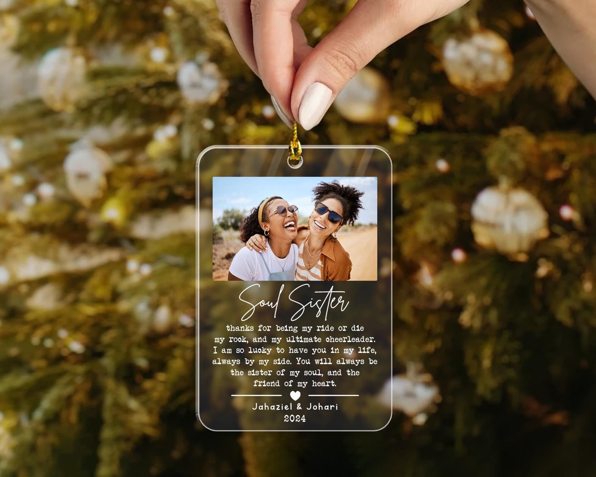 Personalized Gift For Old Friends Unbiological Sister Benelux Ornament