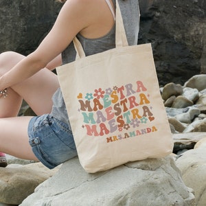 Custom Teacher Tote Bag, Spanish Teacher Gifts, Maestra Tote Bag ...