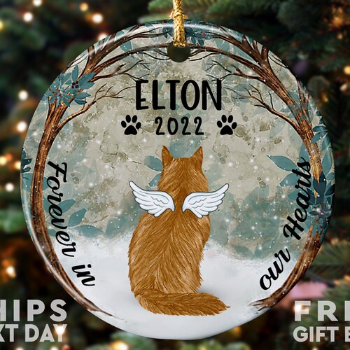 Personalized Photo Cat Memorial Ornament Pet Memorial Etsy