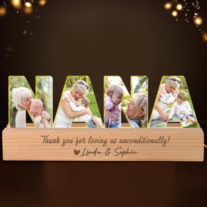 Personalized Photo Collage Night Light: Grandma Gift from Grandkids