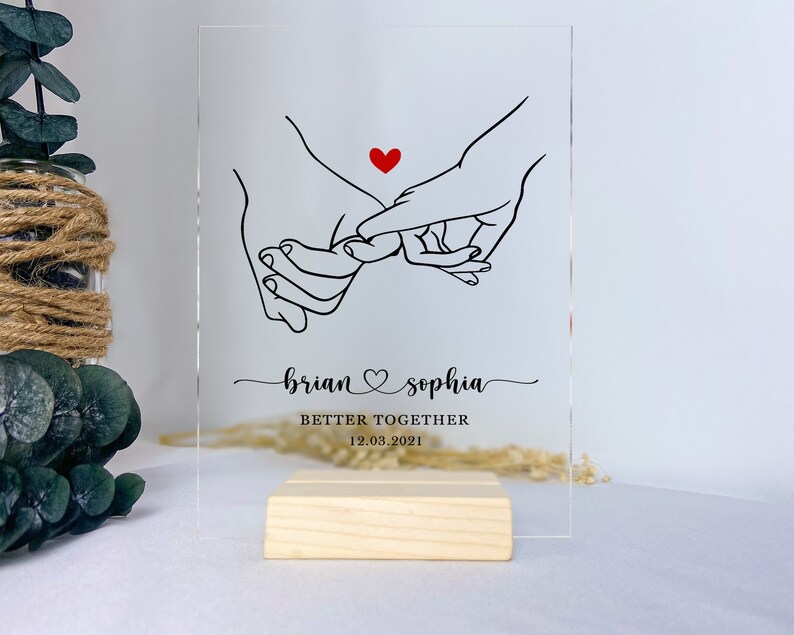 Personalized Couple Acrylic Plaque - Gift Idea For Couple/Him & Her - The Day I Met You