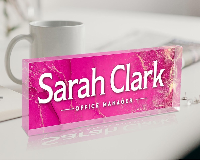 Personalized Acrylic Desk Name Plate: Teacher Coworker Gift zdjęcie 4
