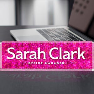 Personalized Acrylic Desk Name Plate: Teacher Coworker Gift zdjęcie 9