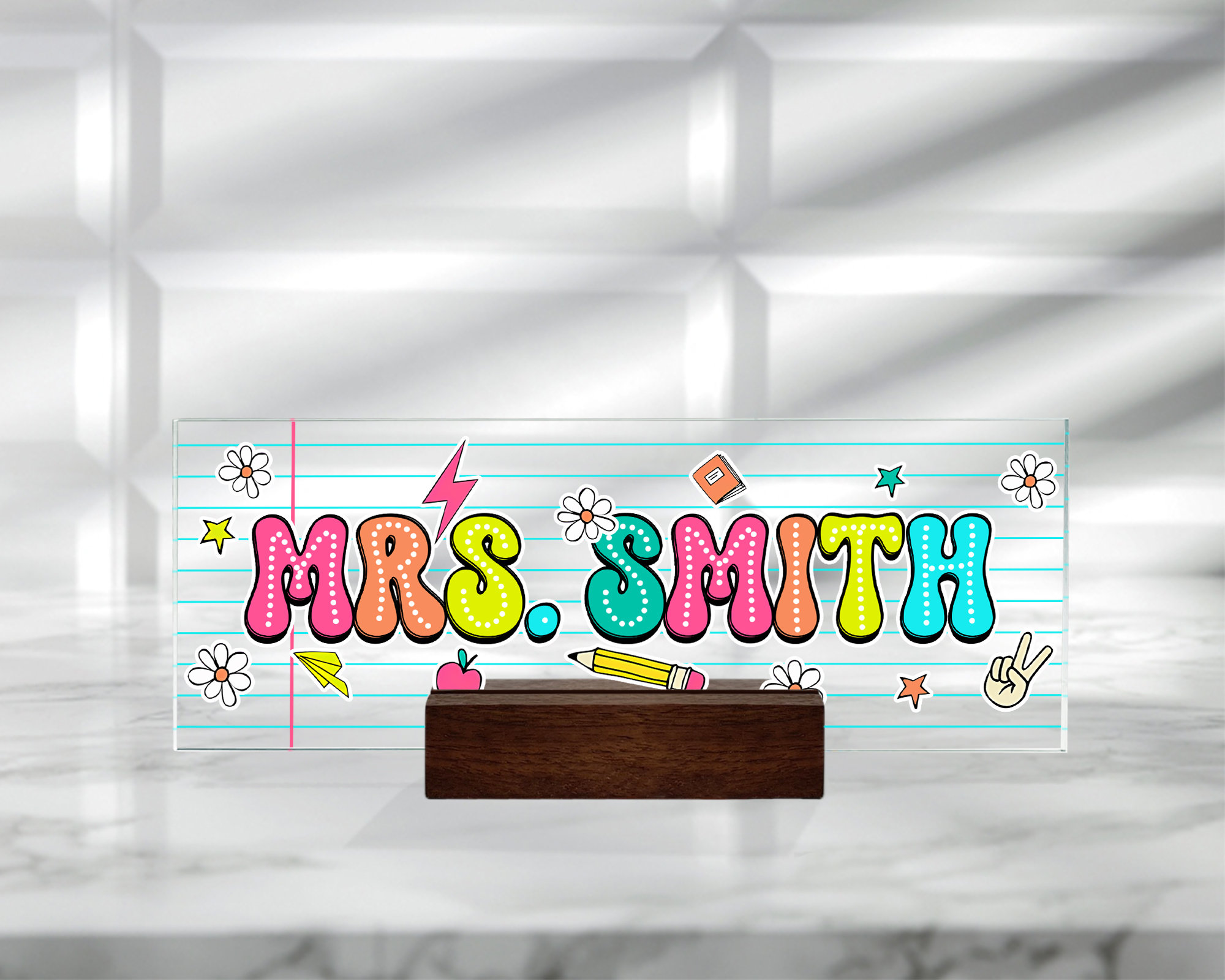 Back to School Gift, Teacher Desk Sign, Custom Teacher Desk Name Plate, Gift for Teacher, First Day of School Gift, Office Desk Decorations
