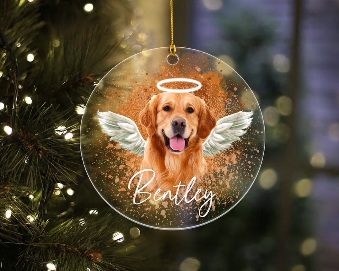 Personalized Pet Memorial Photo Ornament, Custom Pet Photo Ornament ...