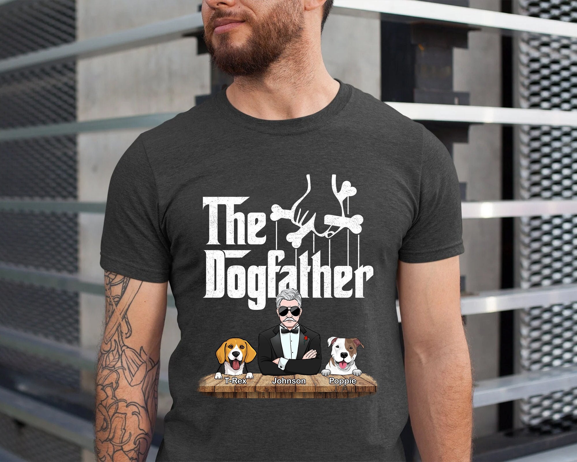 Mens The Dogfather - Boxer Dog T Shirt Christmas Gift Mens The Dogfather - Boxer Dog T Shirt Christmas Gift