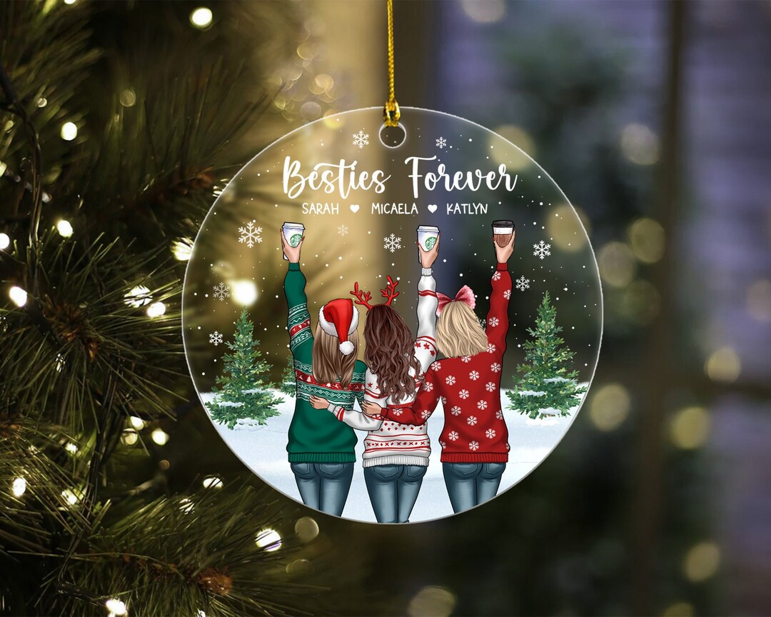 Personalized Best Friend Ornament Bestie Forever Christmas Etsy