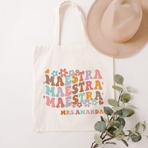 Custom Teacher Tote Bag, Spanish Teacher Gifts, Maestra Tote Bag ...