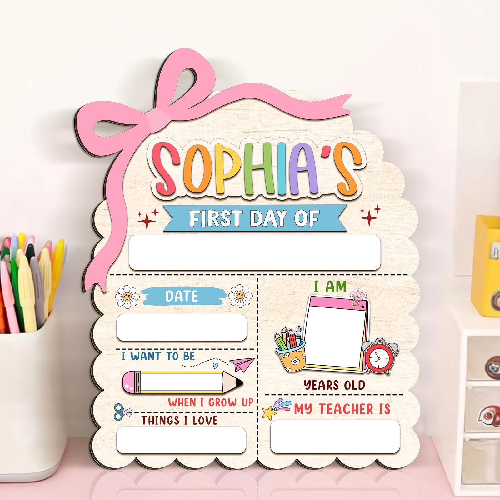 My First Day of School Sign, Personalized First Last Day of School Sign, Girl Back to School Sign, First Day of Kindergarten Sign, PreK Sign