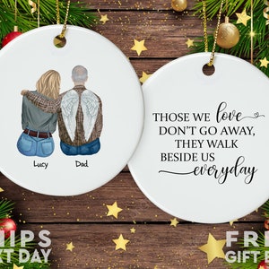 Personalized Dad Memorial Ornament, Loss of Father Ornament, Christmas 2022 Keepsake Ornament, Remembrance Ornament, Sympathy Christmas Gift