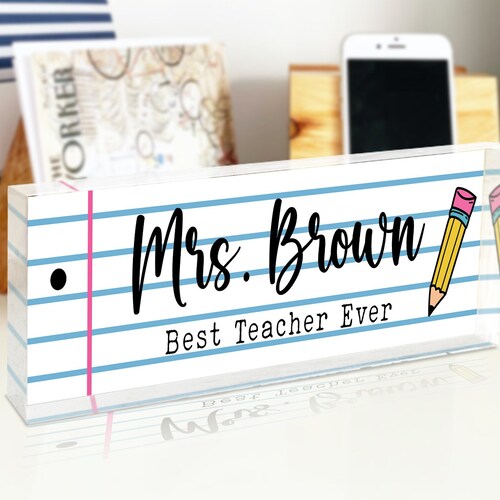Teacher Appreciation Gift Custom Desk Name Plate Plaque Etsy