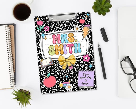 Personalized Teacher Clipboard: Custom Acrylic Composition Book