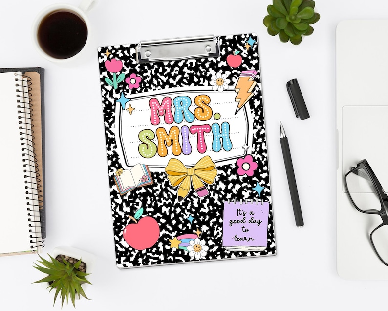 Personalized Teacher Clipboard: Custom Acrylic Composition Book image 1