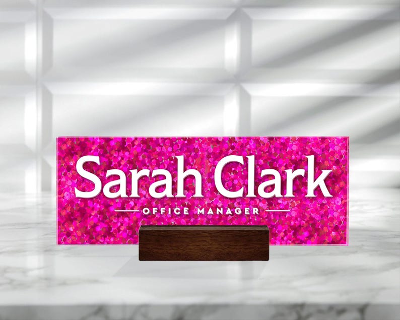 Personalized Acrylic Desk Name Plate: Teacher Coworker Gift zdjęcie 8