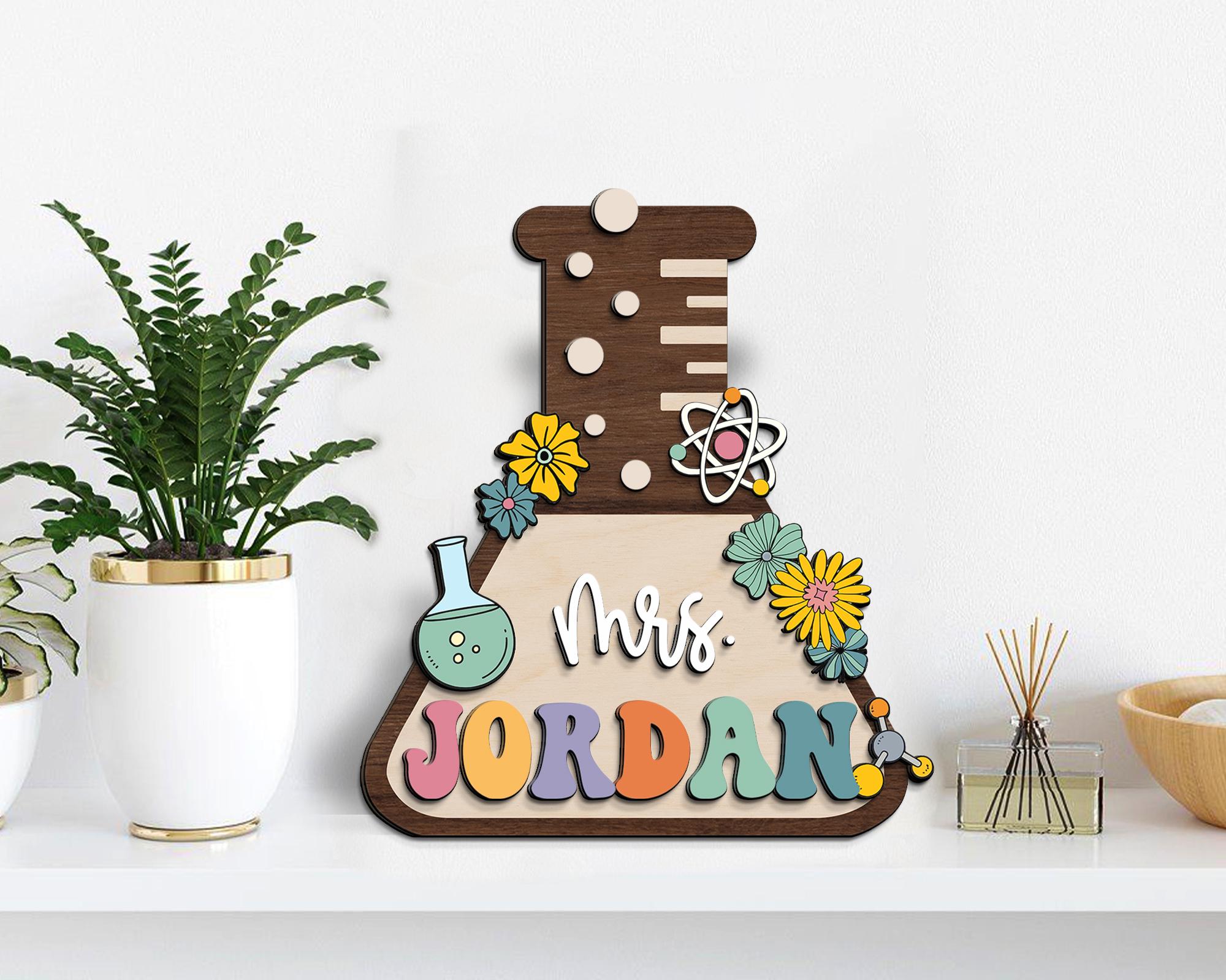 Personalized 3D Science Teacher Door Sign: Classroom Decor - Etsy