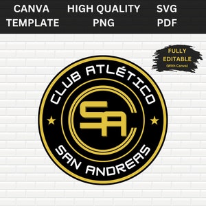 Modern sportlogo | Bewerkbaar |  Voetbal, voetbal | Aangepast personaliseren | Teamnaam | Trui | Sportclub | SVG, pdf, png, canvasjabloon