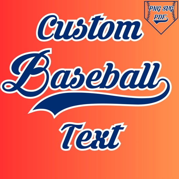 Texto de fuente Swoosh de béisbol personalizado / Número / Personalizado / Mascota del equipo / Nombre del equipo / Jersey / Softbol / / SVG, PDF, PNG