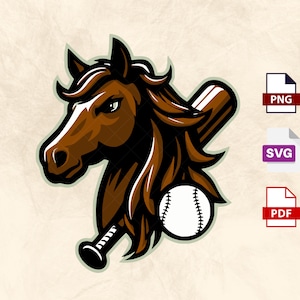 Mustang Mascot | Baseball Softball | Vector | Sports Mascot | Sports logo | School | SVG PNG PDF Digital Files | Clipart | Instant Download