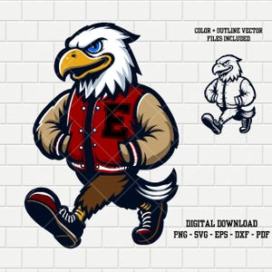 Eagle Mascot | Red Eagles Varsity Sports Mascot | Sports logo | School College | png svg eps dxf pdf color vector Digital File Download