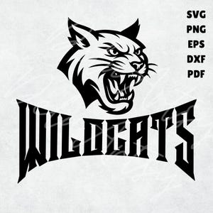 Fierce Wildcats Mascot Logo | Aggressive Wildcat Head Vector Design svg png eps dxf pdf for Teams, Schools, Shirts, Signs & Decals