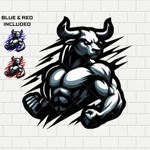 Bull Mascot | Vector | Sports Mascot | Sports logo | School Mascot | SVG PNG PDF Bundle | Digital File | Clipart | Download