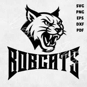 Bold Bobcats Mascot Logo | Fierce Bobcat Head Vector Design svg png eps dxf pdf for School Teams, Sports Gear, Apparel, Signs & Decals