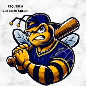 Hornet Yellowjacket Mascot SVG PNG | Baseball Insect Mascot Clipart | High-Res Files for Shirts, Sports Gear & Fan Merch