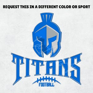 Titans Football Logo - 3D-Effekt Blue Maskottchen Design | PNG SVG PDF Digitaler Download | Sport Team Shirt Grafik für Cricut & Print