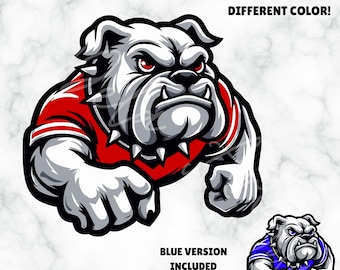 Fierce Bulldogs Mascot SVG PNG Bundle | Red & Blue Versions Included | Team Graphic Design Clipart | Sports logo | School Mascot