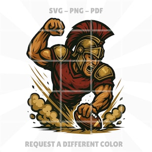 Trojan Warrior Spartan Football Mascot Logo - svg png pdf – Fierce Gladiator Mascot, Bold Game Day Clipart for School Sports & DIY Apparel