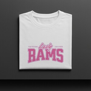 Lady Rams Logo SVG PNG PDF | Pink Mascot Spirit Logo for Sports Teams ...