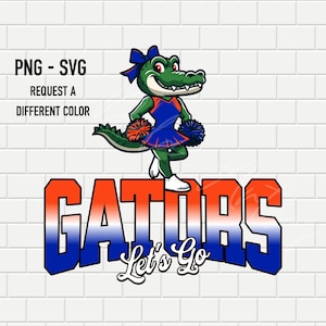 Gators Sports Cheer Logo | Gators Mascot Logo | Cheerleader | Vector | Custom College School Varsity Team | SVG PNG Digital File Download