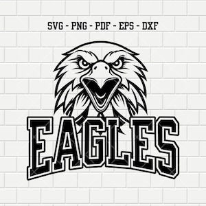 Deportes de las Águilas SVG / Águilas SVG / Logotipo de las Águilas SVG / Equipo universitario SVG / Mascota del águila SVG / Pequeñas ligas PNG PDF EPS DXF / Espíritu escolar SVG