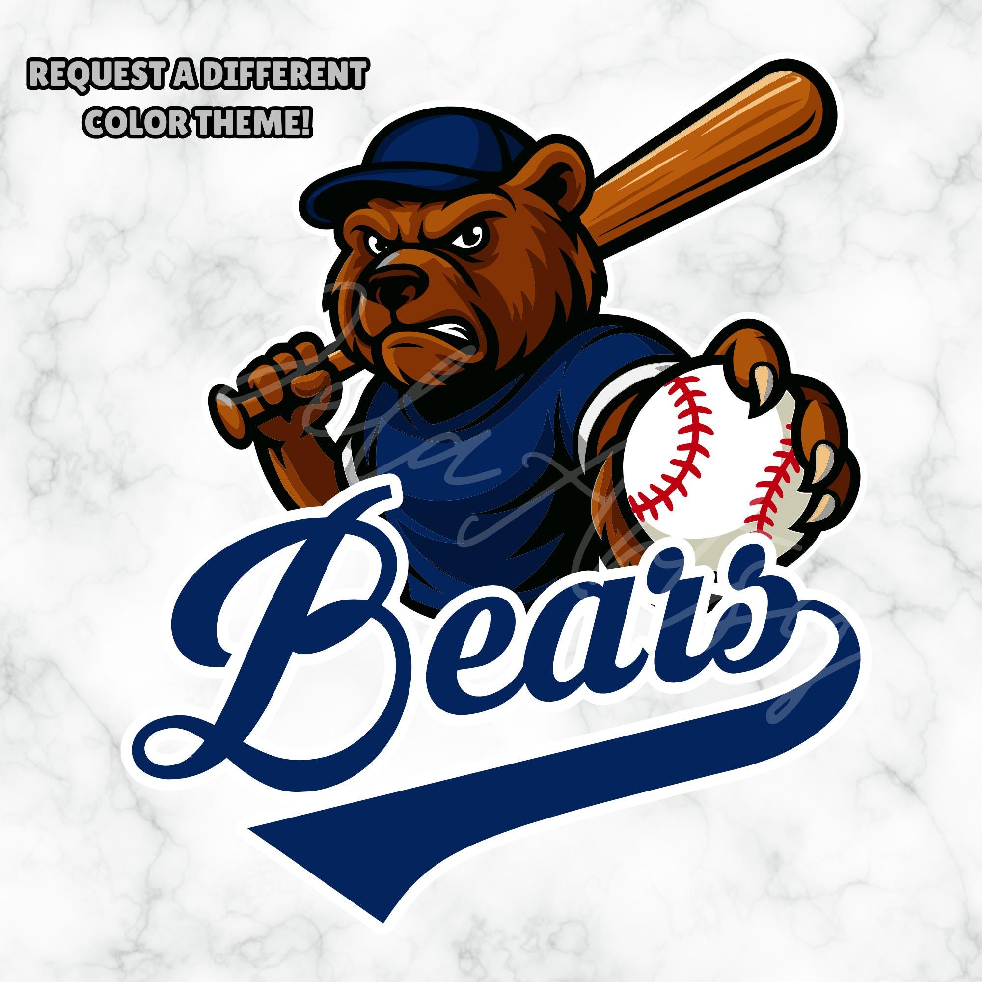 Logotipo de béisbol de los Bears SVG PNG PDF / Clipart de mascota de la  Marina / Logotipo de béisbol con cola / Diseño del equipo Bear / Descarga  de sublimación digital - Etsy México, image size:2000x2000