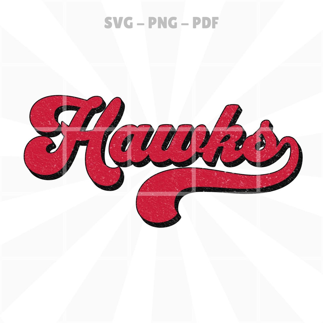 Vintage Hawks Script Text Logo – Retro Mascot Name Design SVG PNG PDF ...