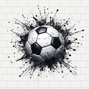 Voetbalsplash | Voetballogo Voetbal | Digitaal ontwerp, png-pdf-bestand | 3D-sublimatie | Transparante achtergrond | HQ 300 dpi | Direct downloaden
