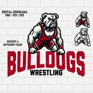 Bulldogs Wrestling Mascot | Bulldogs Sports Mascot | Sports logo | School Mascot | SVG PNG PDF Bundle | Vector Digital File | Clipart