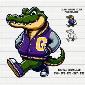 Gator Mascot | Gators Sports Mascot | Sports logo | School College | png svg eps dxf pdf color vector Digital File Download