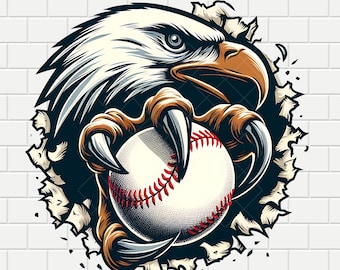 Eagle | Baseball Sports Mascot | Softball Sports logo | School Mascot | PNG PDF Bundle | Digital | Clipart | Instant Download