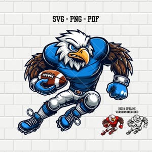 Eagles Fussball Maskottchen | Adler Fußball | Vektor | Sport Maskottchen Logo | College-Schule | SVG PNG PDF | Digitale Datei | Clipart | Herunterladen