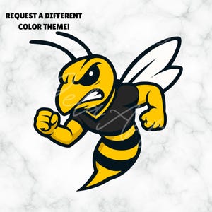 Hornet Yellowjackets Mascot SVG PNG PDF | Wasp School Logo Clipart | Sports Team Shirt Decal Sublimation Design