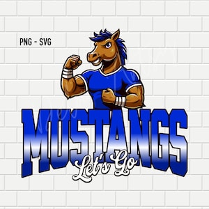 Mustangs Sports Logo | Mustang  Mascot Logo | Horsemen Colts | Vector | Custom College School Varsity Team | SVG PNG Digital File Download
