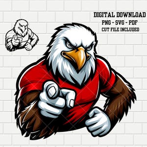 Adler-Maskottchen | Rot | Adler | Vektor | Sport-Logo | Maskottchen Schule | College Sport SVG PNG PDF Bundle | Digital Schnitt Datei | Clipart |
