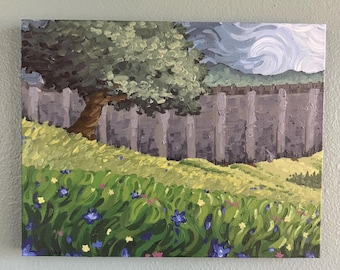 Pintura escénica de Ataque a los Titanes al estilo de Van Gogh